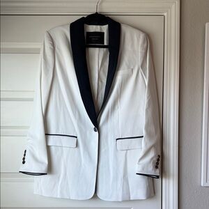 Equipment White Blazer with Navy Accents
